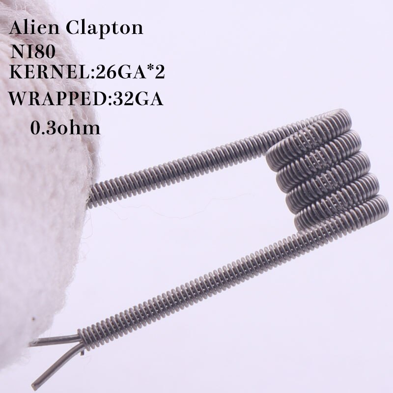 XFKM NI80 50/100 pcs twisted Fused Bijenkorf clapton coils premade wrap Alien Mix twisted Quad Tijger Verwarming Weerstand rda coil