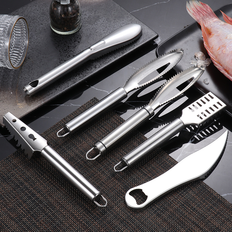 Kitchen Fish Cleaning Knife Cutter Stainless Steel Fish Scales Scraper Fish Scales Cleaning Brush Remove Kitchen Gadgets Acces