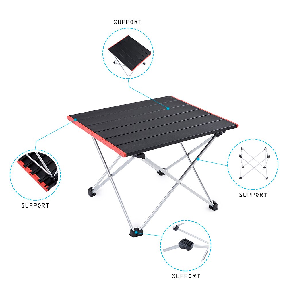 Bærbart campingbord sammenklappeligt skrivebord skridsikker aluminiumslegering ultra let sammenfoldelig vandretur, moderne udendørsmøbler