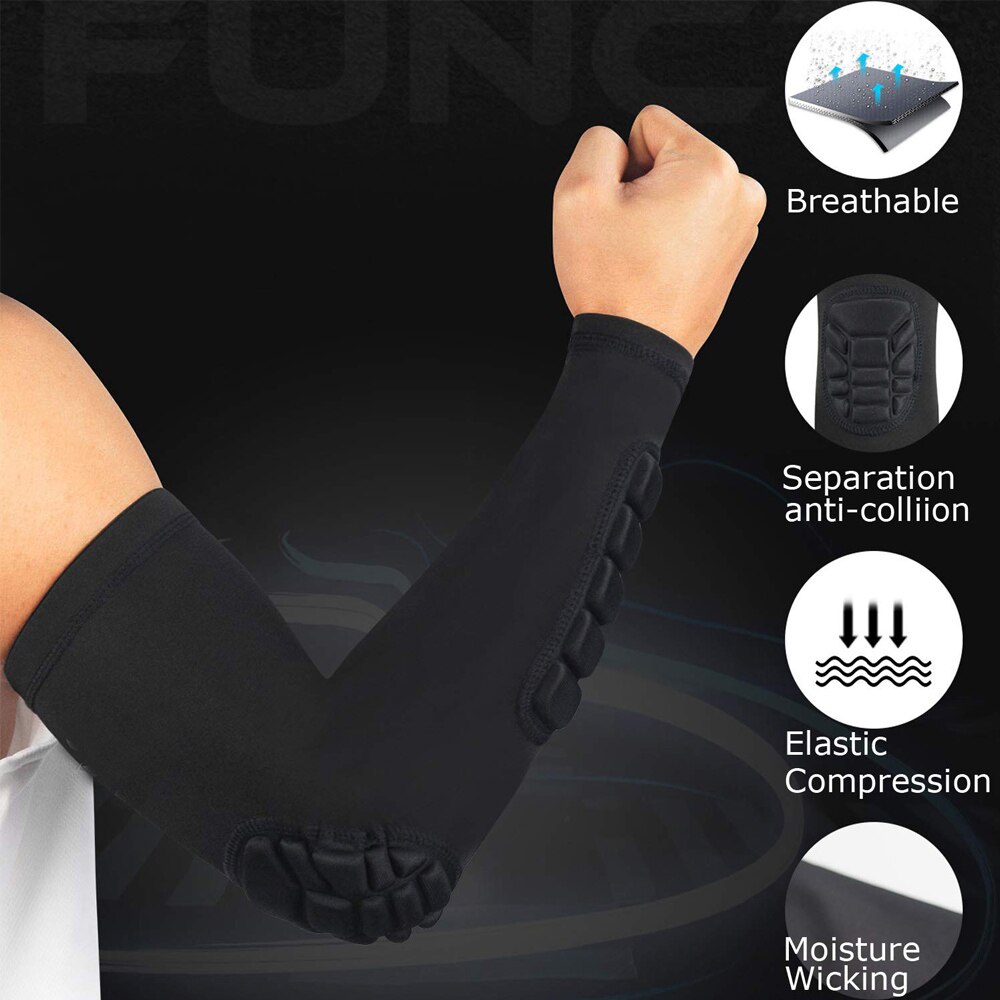 MTATMT 1Pcs Elbow Pads Compression Shooter Sleeves Men Women Arm Sleeve with Pad for Basketball Football Volleyball Baseball