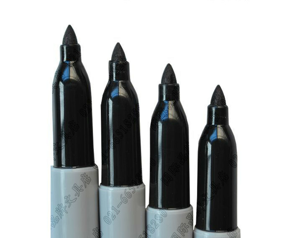 2 stk / lot sharpie 13601 industriel 1mm finpunkts permanent markør hård under ekstreme forhold sorte blækmarkører