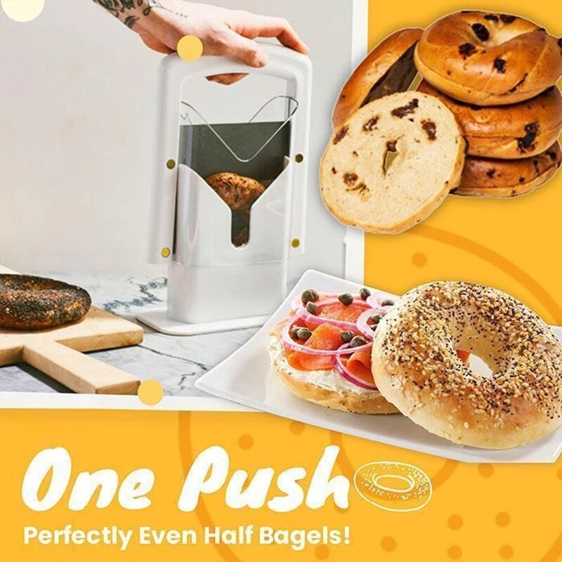 Universal Bagel Guillotine Slicer Manual Bagel Bread Slicer Toast Cutter Slicing Guide Kitchen Baking Tool Gadget Kitchen Tools