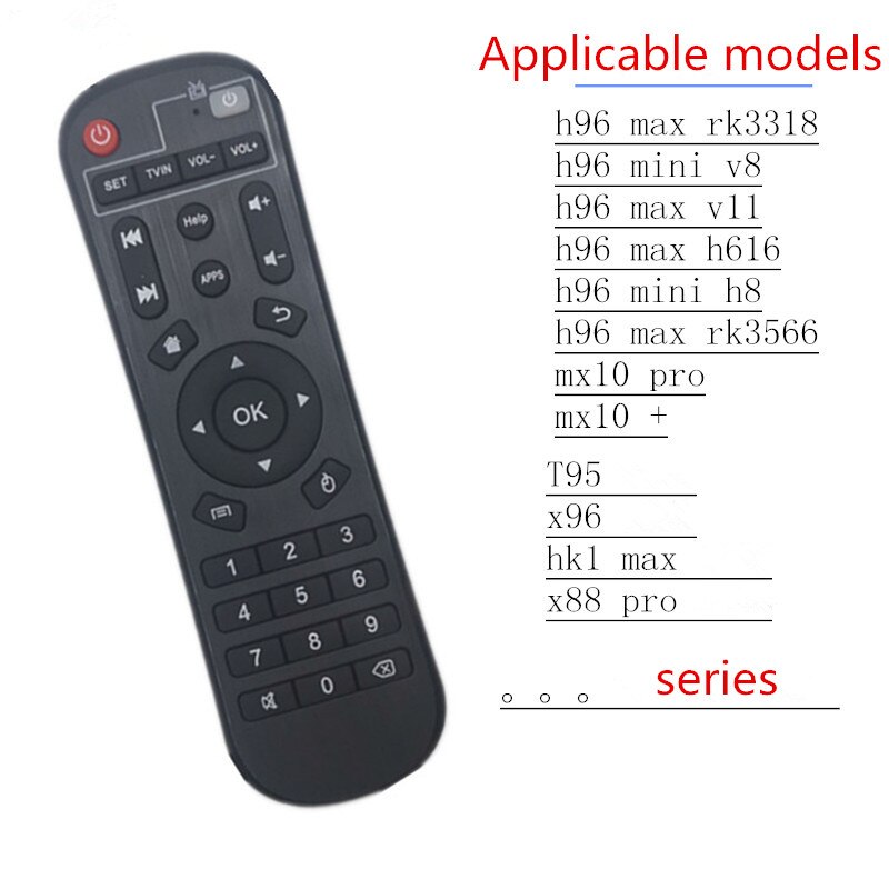 Mando a distancia IR para Android TV Box H96 max/tX6/X96q/X88 pro/HK1 box/H50/TX3mini/T95 plus/a95x f4, Control remoto de repuesto: Gris