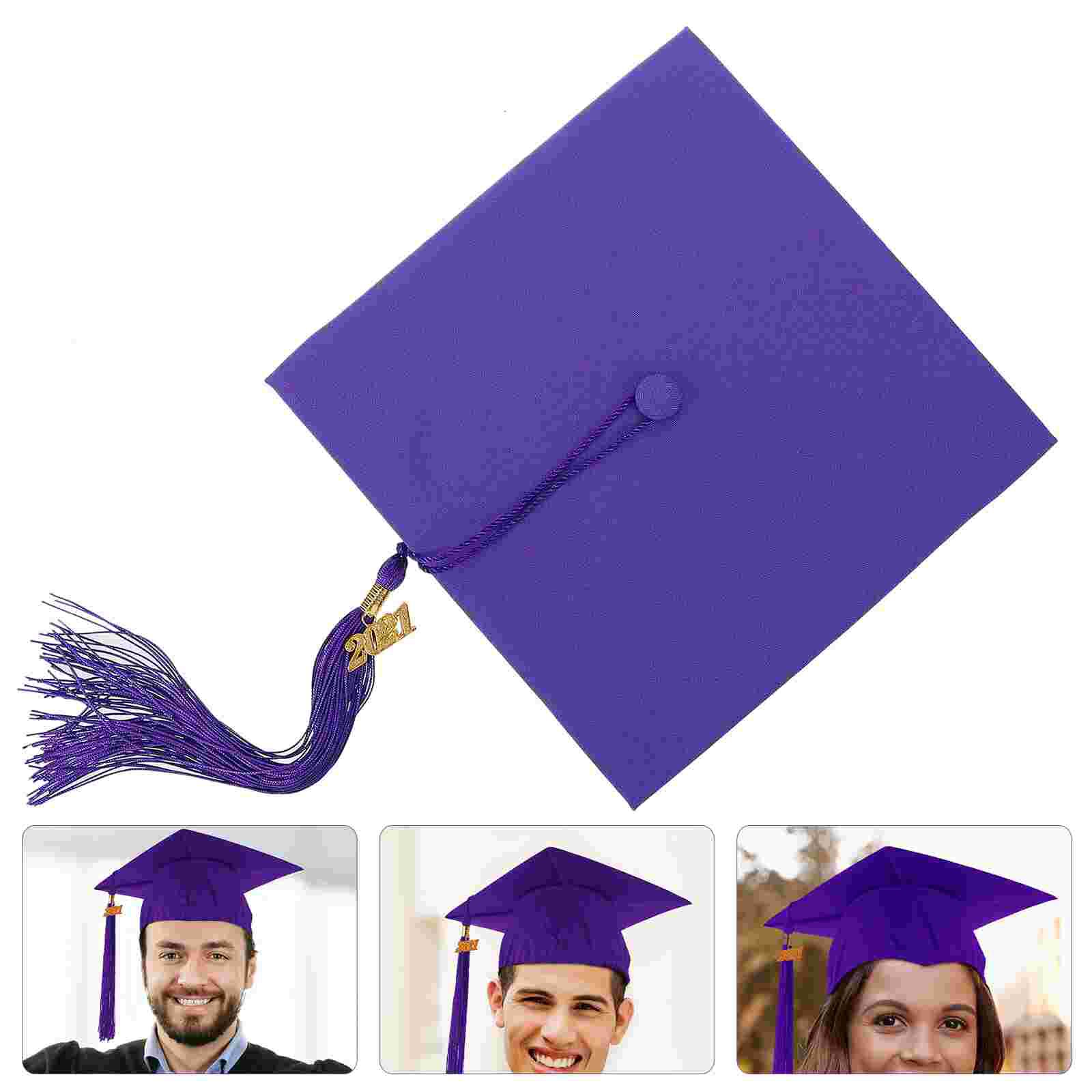 1 Pc Practical Graduation Cap Meaningful Bachelor Hat Headgear (Free Size): Purple