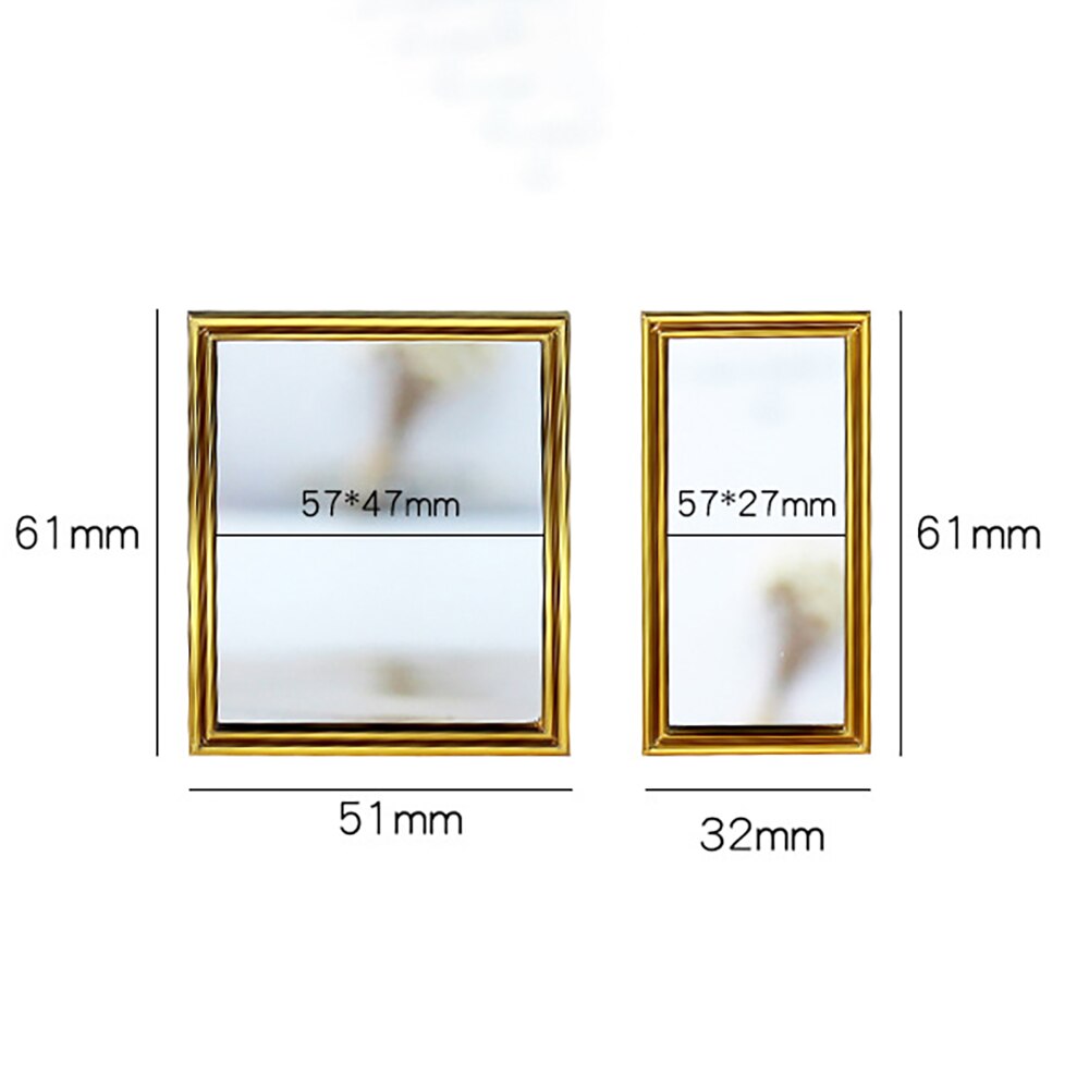 Accesorios en miniatura para casa de muñecas, Mini espejo de aleación de simulación, modelo de espejo de baño, juguetes para decoración de casa de muñecas, 1 Uds., 1/12