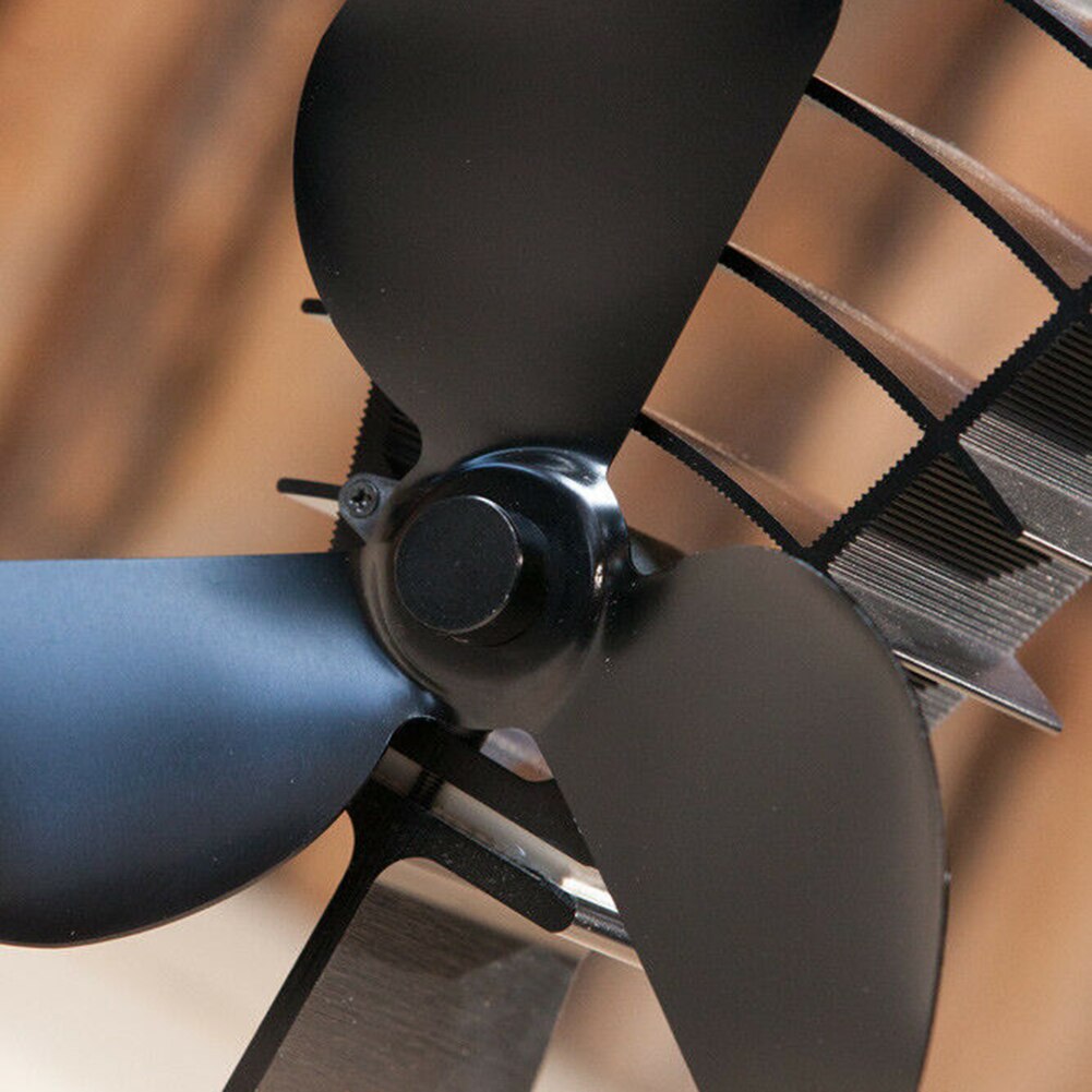 Aluminum Heat Powered Stove Fan 3 Blades for Fireplace Efficient Heat Distribution Log Burning Fireplace Parts Accessories