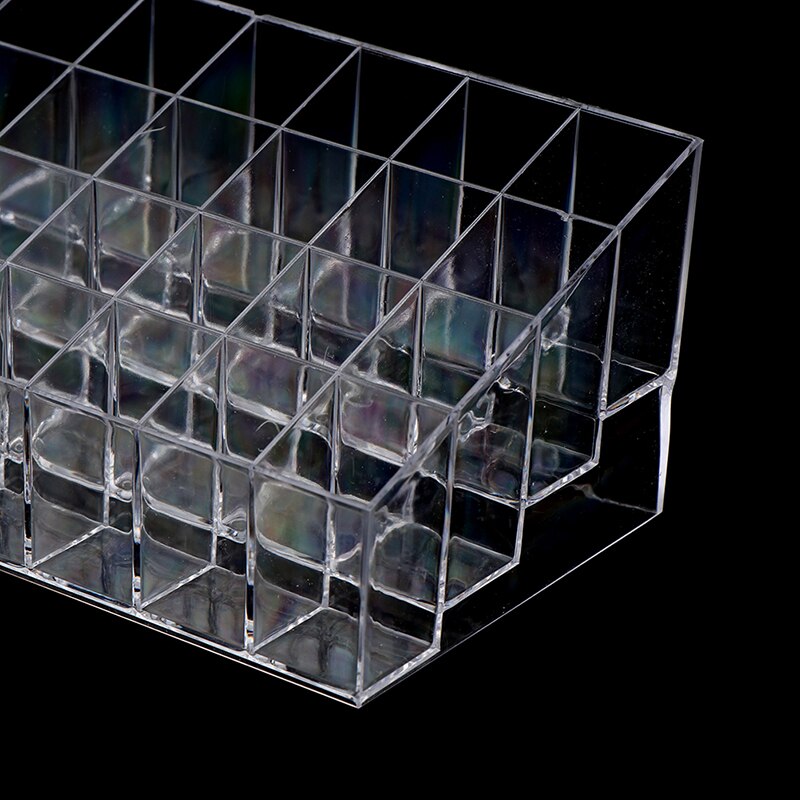 Clear Acrylic 24 Grid Makeup Organizer Storage Box Lipstick Nail Polish Display Home Storage