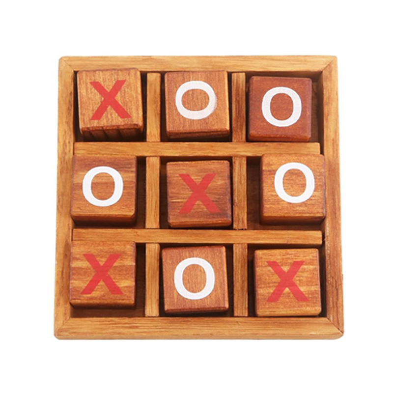 Gioco del Tris in Legno, Rompicapo Logico Divertente, Giochi da Tavolo Classici di Strategia per Adulti e Bambini, Regalo Educativo: BIANCO