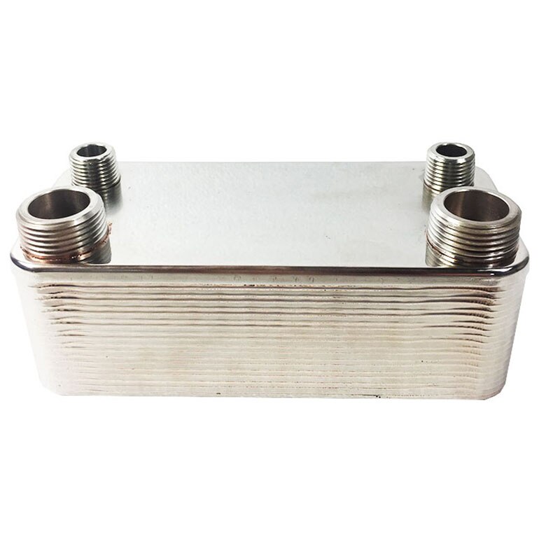 20-Plate Heat Water Exchanger 1/2''~1'' MPT Ports Water Heating System