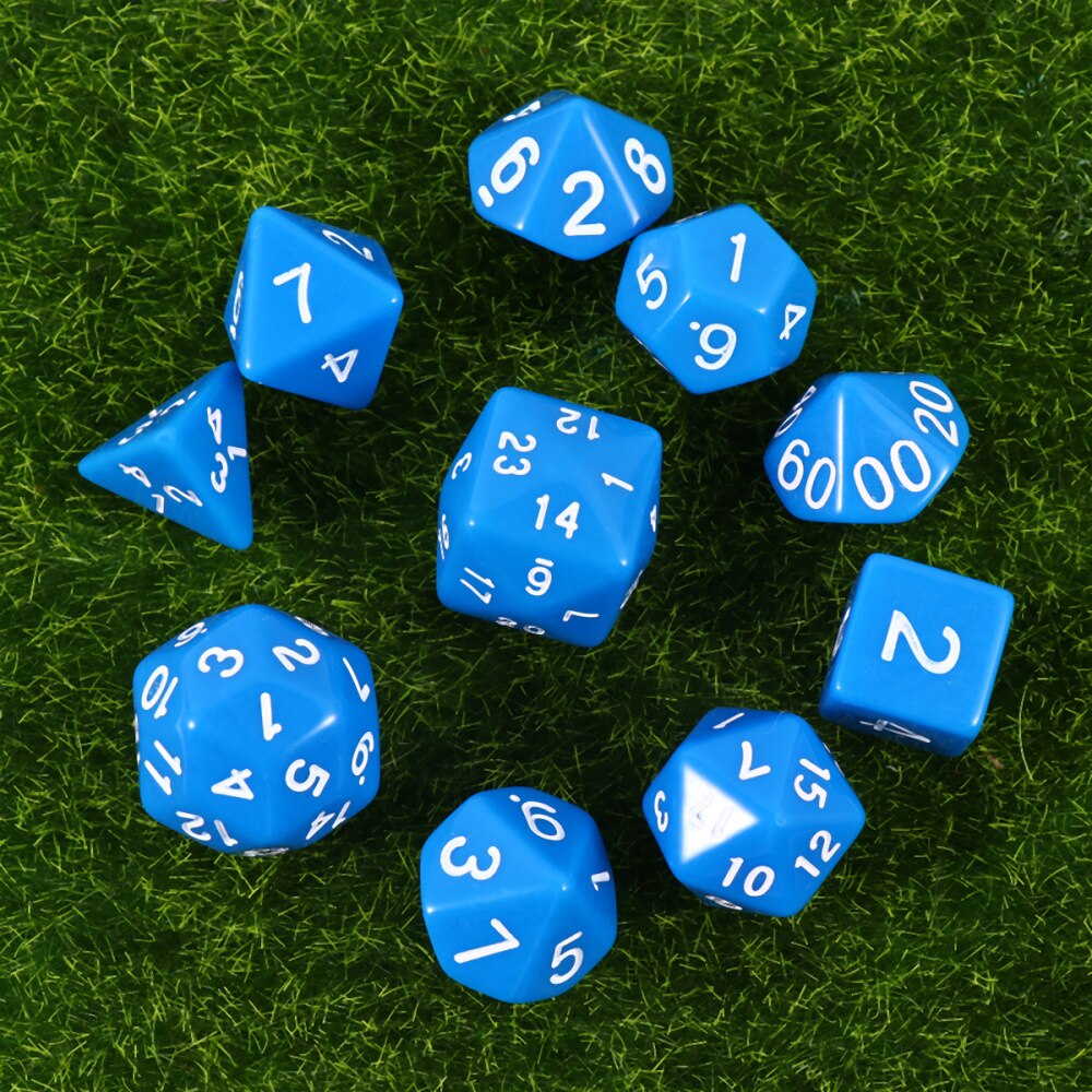 1 set van /10 stuks acryl polyhedron dobbelstenen, getallen dobbelstenen, veelzijdige entertainment dobbelstenen voor thuis, bar, bordspellen (zwart)