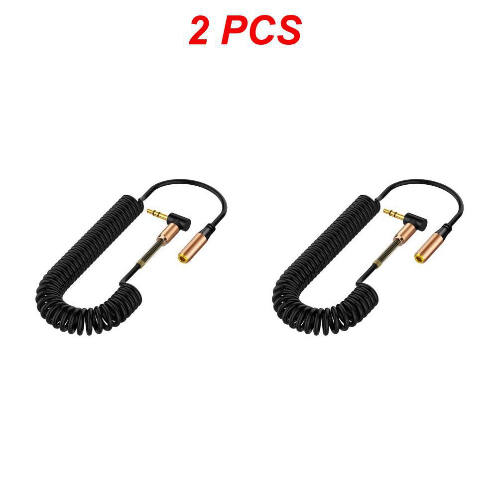 RYRA Audio Cable 3.5mm 90 Degree Elbow Spring Retractable Jack Speaker Extension Cord For Mobile Phone Computer: black