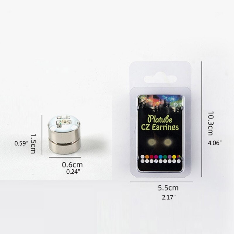 9 Colors Magnetic Light Up LED Flashing Blinking Shining Earrings Led No Piercing Ear Studs Kit Party Shiny Jewelry