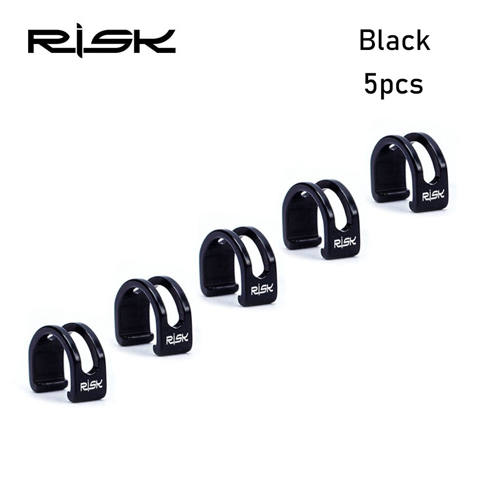 5Pcs C Vorm Clips Rem Kabel/Lijn Gespen Aluminium Mtb Bicyle Behuizing Slang Weg Gids Derailleur Lijnen gereedschap Accessoires: Black2