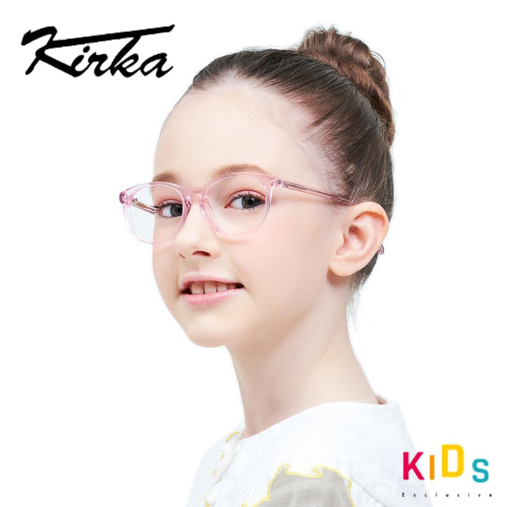 Kirka Transparent Glasses Kids Child Girl Round Glasses Frame Myopia Optic Spectacle Retro Frame Kids Computer Glasses Frame