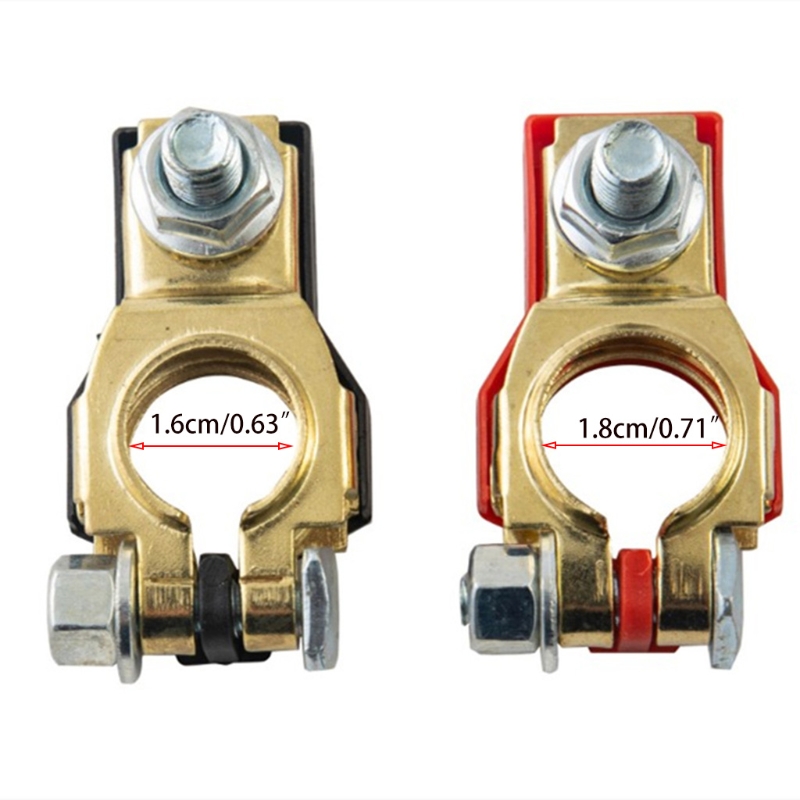 2Pcs/Pack Durable Car Battery Terminals Connector Brass Plated Auto Terminals