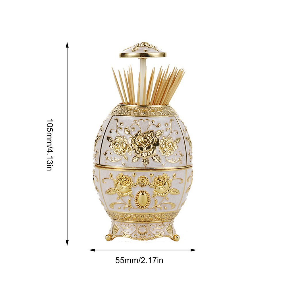 Metal Zinc Alloy Toothpick Holder Flower Pattern Holder Metal Toothpick Dispenser Box Organizer Bar Hotel Usage