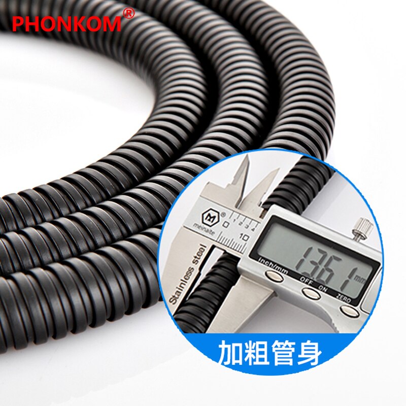 Phonkom Zwart Doucheslang 1.5M/2M Badkamer Handheld Douchekop Slang Flexibele Rvs Anti-Explosie buis Accessoires