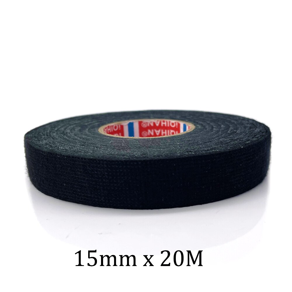 15/20 Meter Hittebestendig Vlamvertragende Tape Coroplast Adhesive Doek Tape Voor Auto Kabelboom Kabelboom Bescherming: 15MMx20Meter