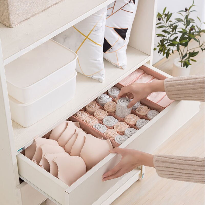 Eenvoudige Ondergoed Opbergdoos Stof Huishoudelijke Lade Stropdassen Sokken Bra Drawer Closet Organizer Opbergdozen Voor Ondergoed