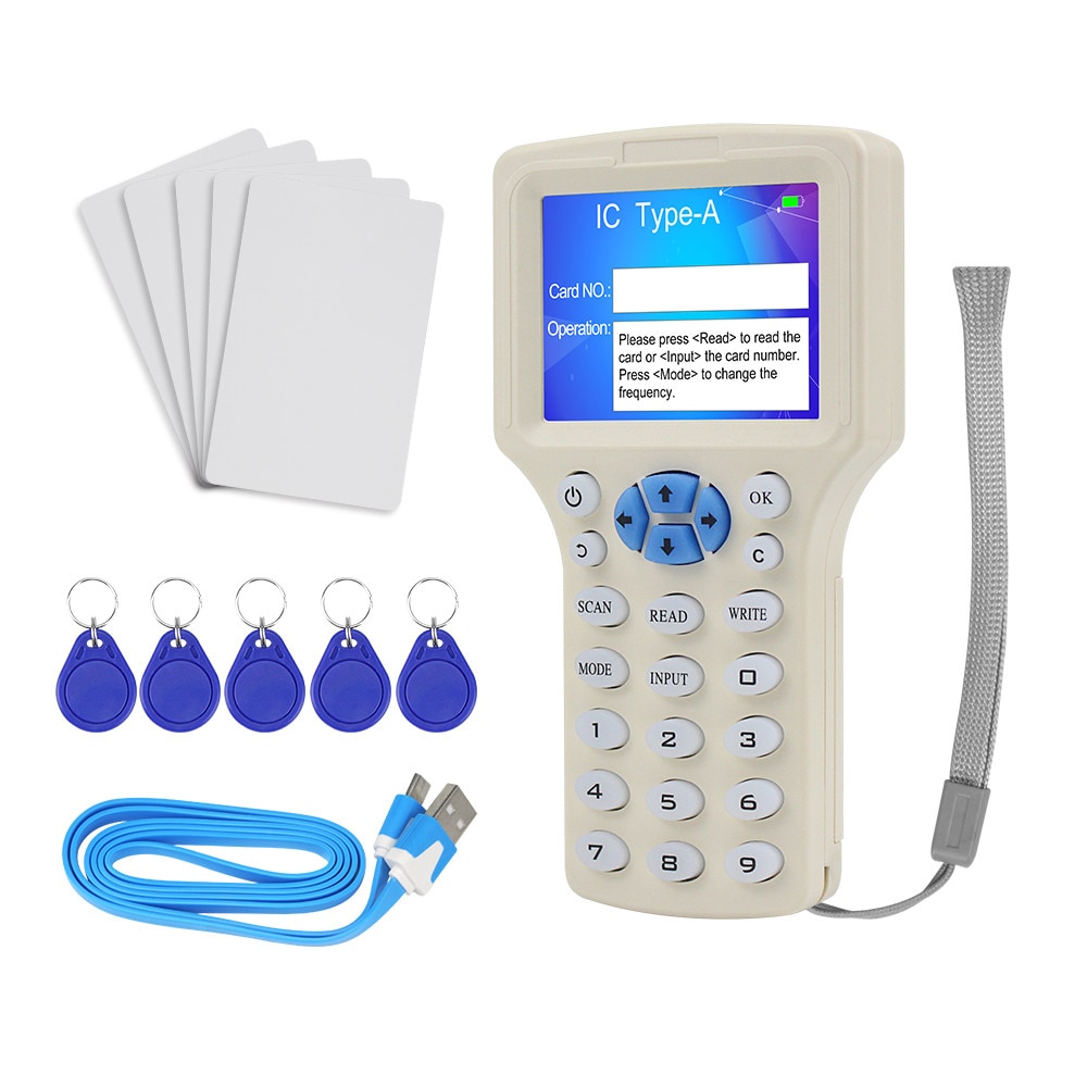 Rfid super featured smart card reader 125 khz key card copier rfid duplicator 13.56 mhz encrypted programmer usb uid  / t5577