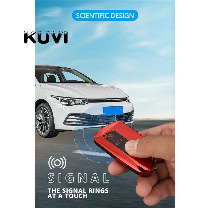 Blød tpu bil fjernbetjening nøgle cover til vw volkswagen golf 8 mk8 skoda octavia 3 knap smart key protecto shell tilbehør