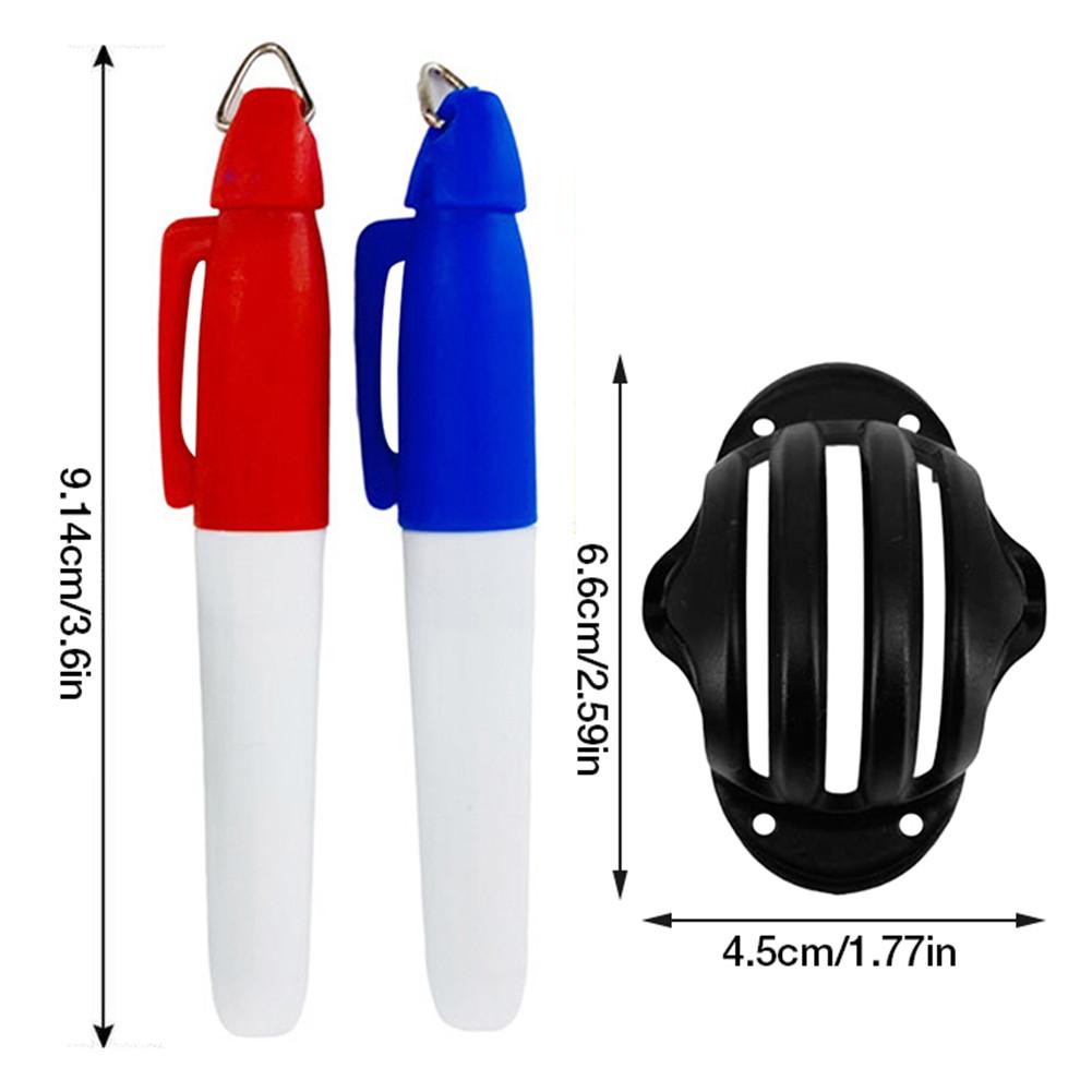 2 Stuks Rood Blauw Golfbal Liner Markers Pen Alignment Tool Liner Bal Markering Pen Tekening Levert