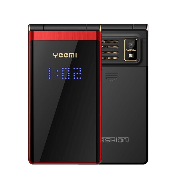 Yeemi  m2- c mobiele telefoon gsm mtk 2g klaptelefoon 2.8 inch dubbel scherm grote letters  mp3/mp4 spelers originele ontgrendelde mobiele telefoon: Rood