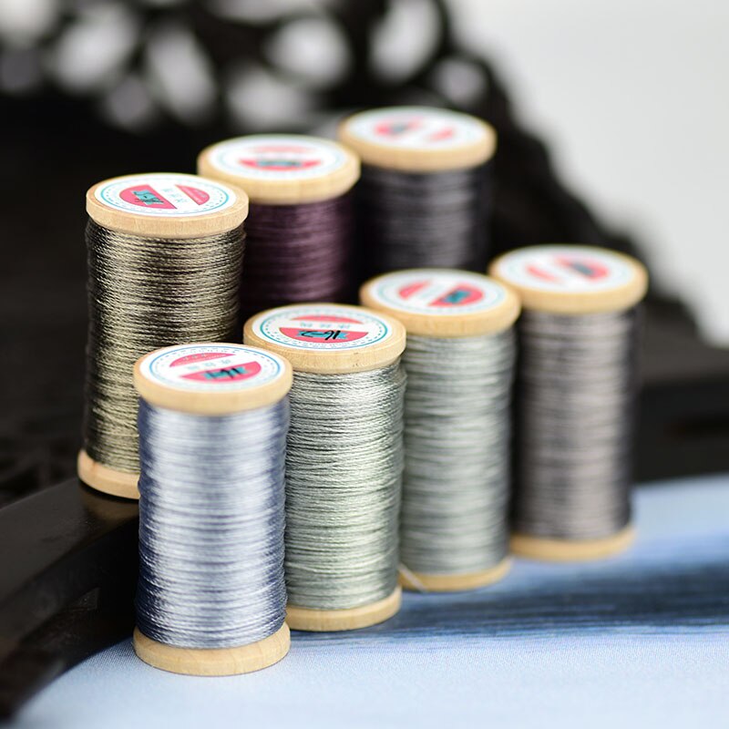 Roll Van 0.3Mm Polyamide Fiber Lijn Hand Geweven Borduurgaren Kwasten Lijn 50M Hoge Sterkte 3 Strengen draad Grijs