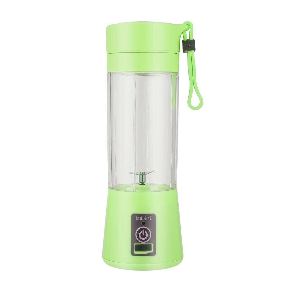 Durable USB Rechargeable Battery Juice Blender 380ml Volume Lemon vegetables fruit Milkshake Juicer Bottle Cup 3 Colors: Light Green