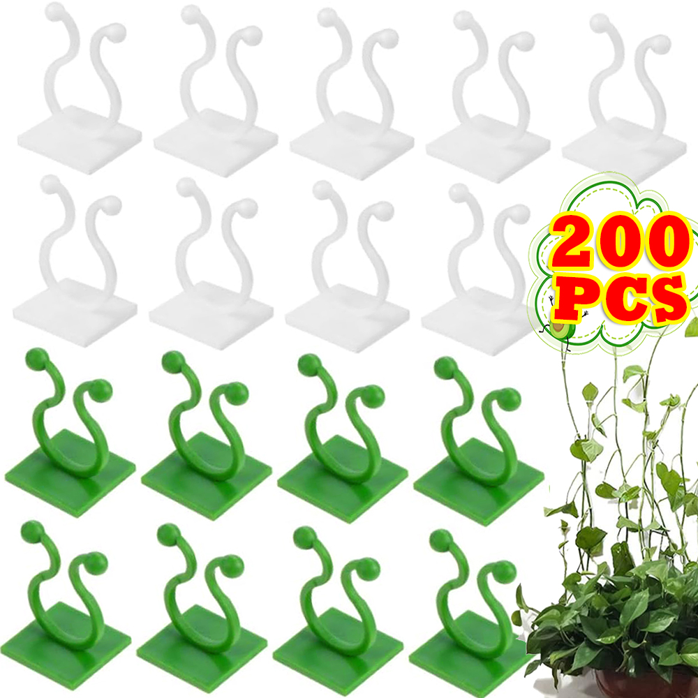 Clips de soporte para plantas de jardín, lazos para flores de orquídeas trepadoras, enredadera de tomate, accesorio de pared autoadhesivo Invisible de plástico, gancho de encuadernación