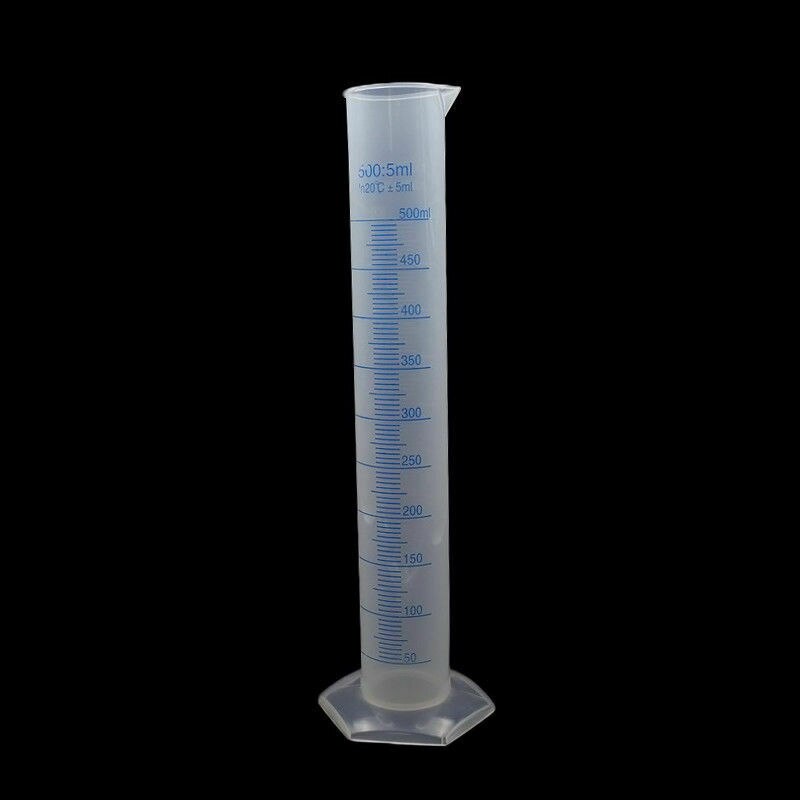 Clear White Plastic Liquid Measurement Graduated Cylinder for Lab Supplies Laboratory Tools 10ml,25ml,50ml,100ml,250ml,500ml: 500 ml