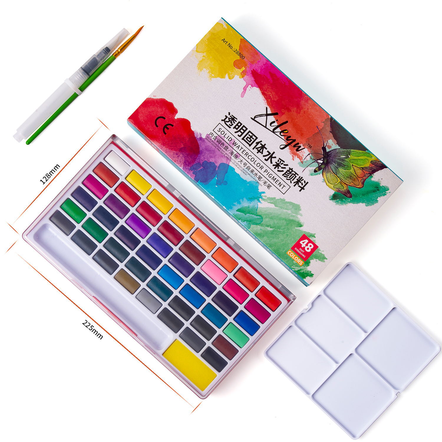 Acrylic Paints Superior Solid Watercolor Paint Set With Brush Pen Foldable Travel Water Color Pigment Drawing Set 03111