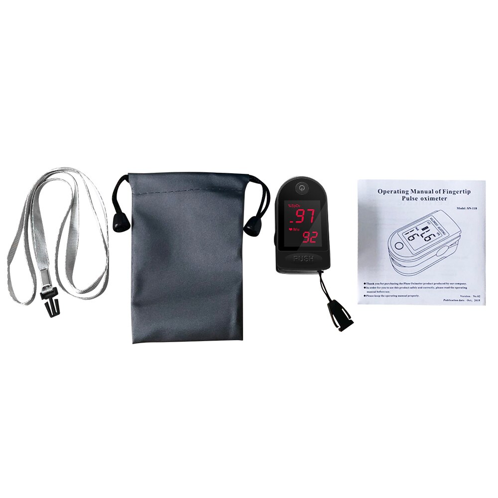 Blood Oxygen Finger Auto-off Pulse Oximeters Digital Fingertip Oximeters Oxygen Saturation Monitor Meter Portable Oximetro Bag
