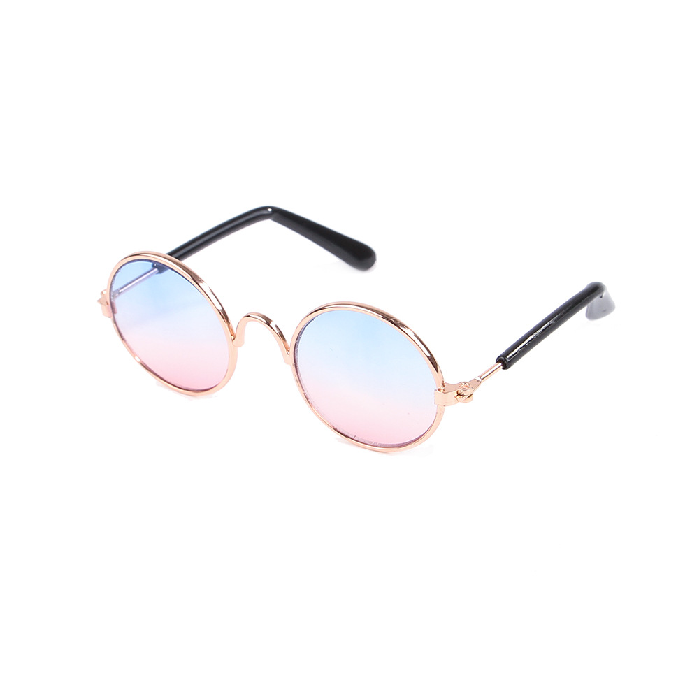 Gafas bonitas para Gato, gafas de sol redondas Retro para perros pequeños, accesorios para fotos de mascotas, productos para mascotas: Oro