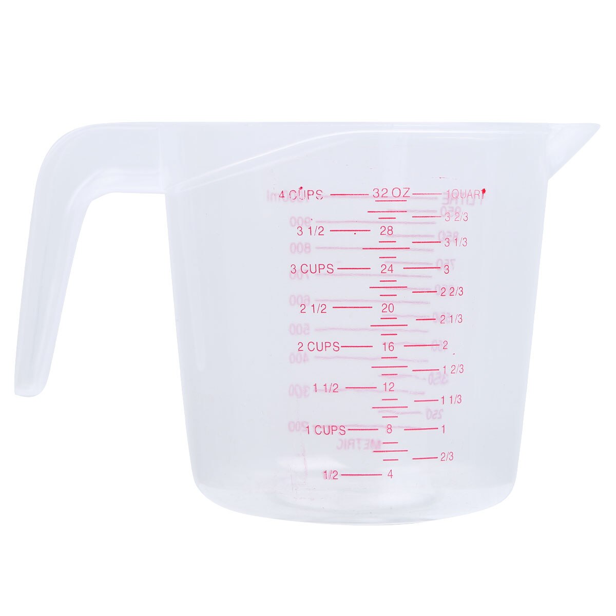 250/500/1000ml Kitchen Plastic Measuring Cup Heat-resistant Clear Scale Measure Jug with Angled Grip Spout Baking Measuring Tool