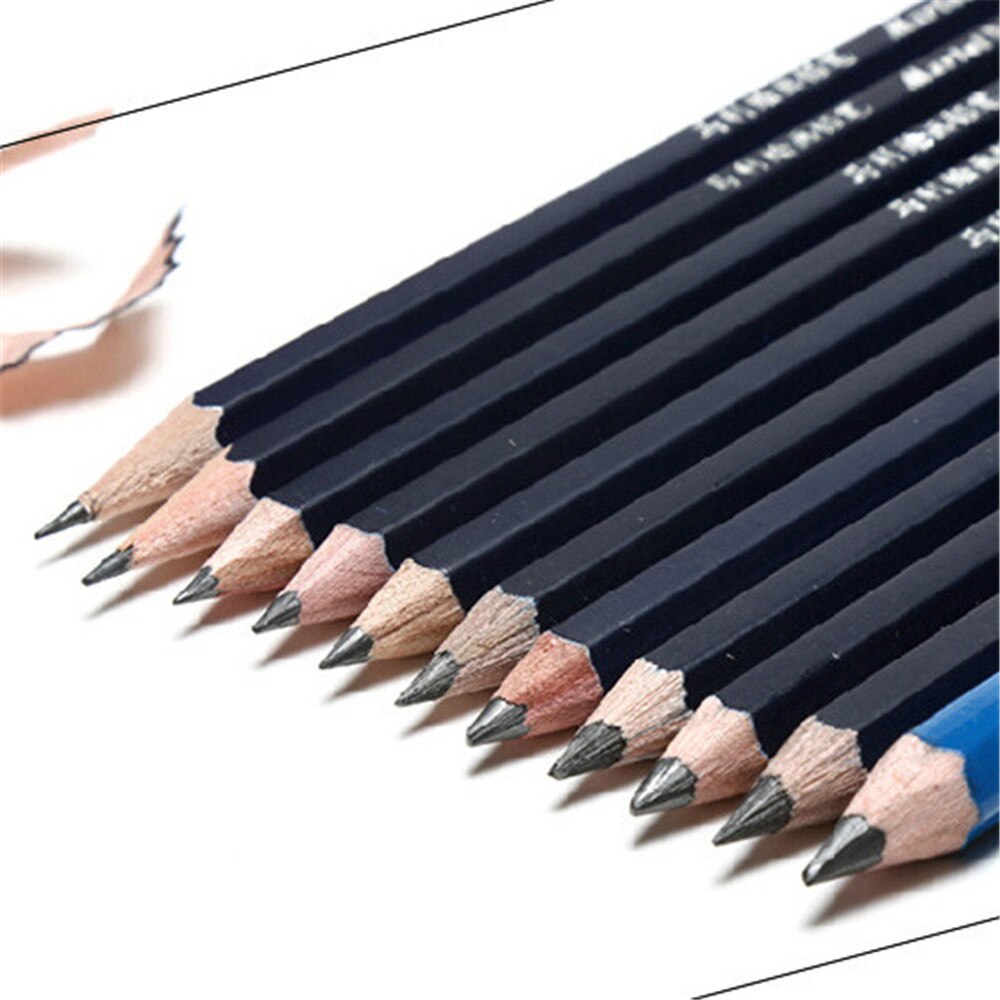 Black Sketch And Drawing Pencil HB 2H 1B 2B 3B 4B 5B 6B 7B 8B 12B 14B Painting Pencils Art Highlight Sketch Charcoal Pen B021