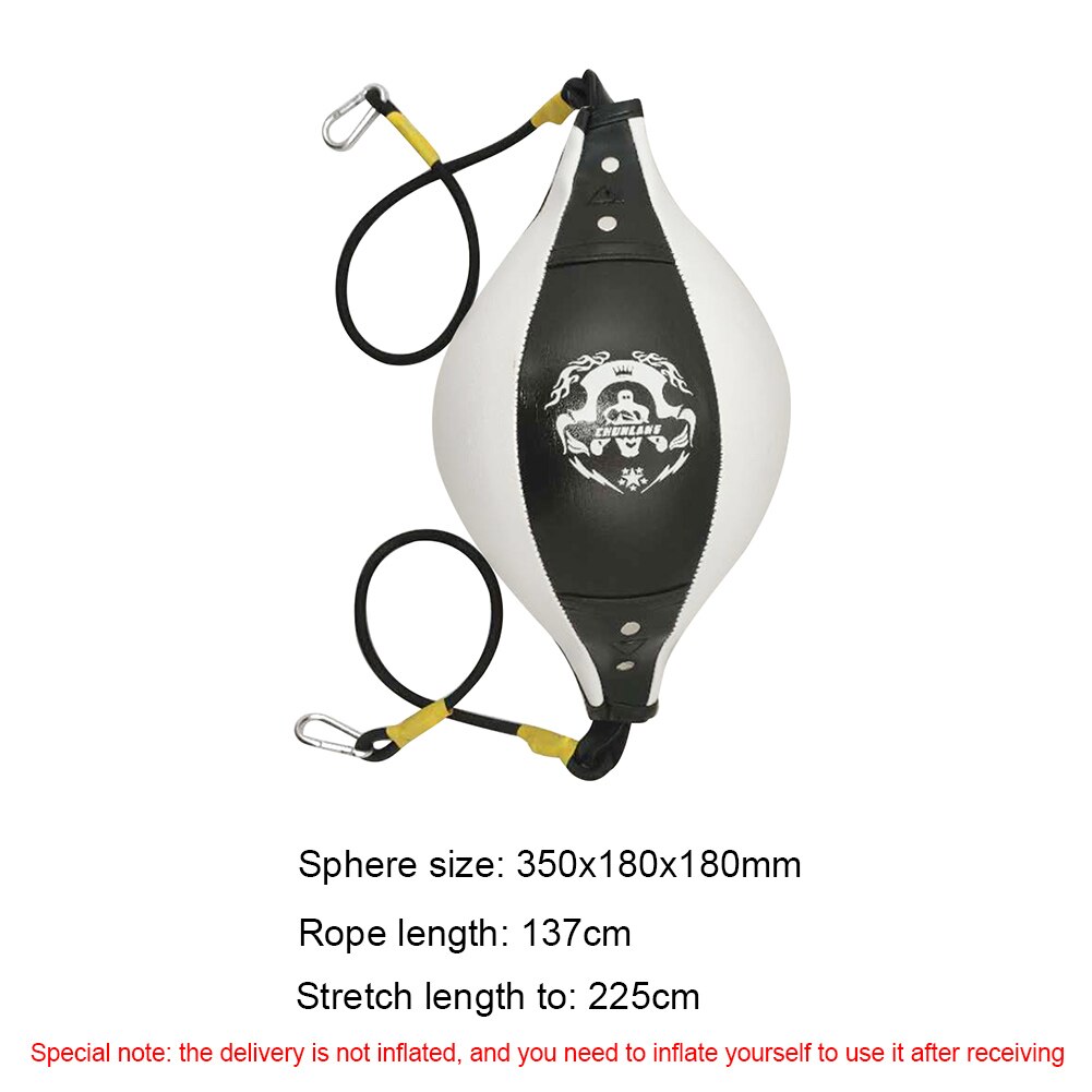 Double End Boxing Ball PU Pear Boxing Bag Reflex Double End Boxing Dodge Speed Ball Inflatable Floor to Ceiling Punching Bag: White
