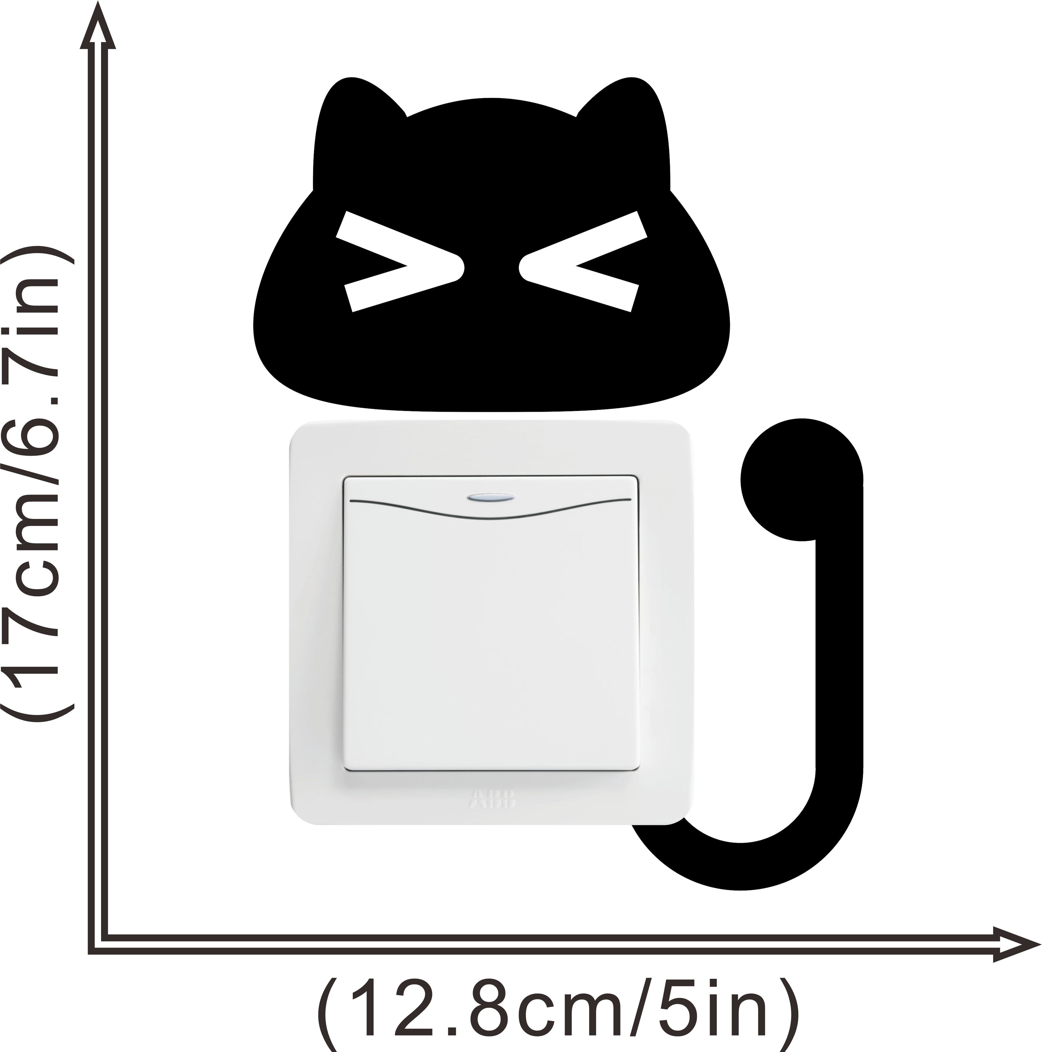 Baby bedroom living room decoration cute cat switch sticker mural art environment friendly vinyl DIY children's Wall Decal: 016