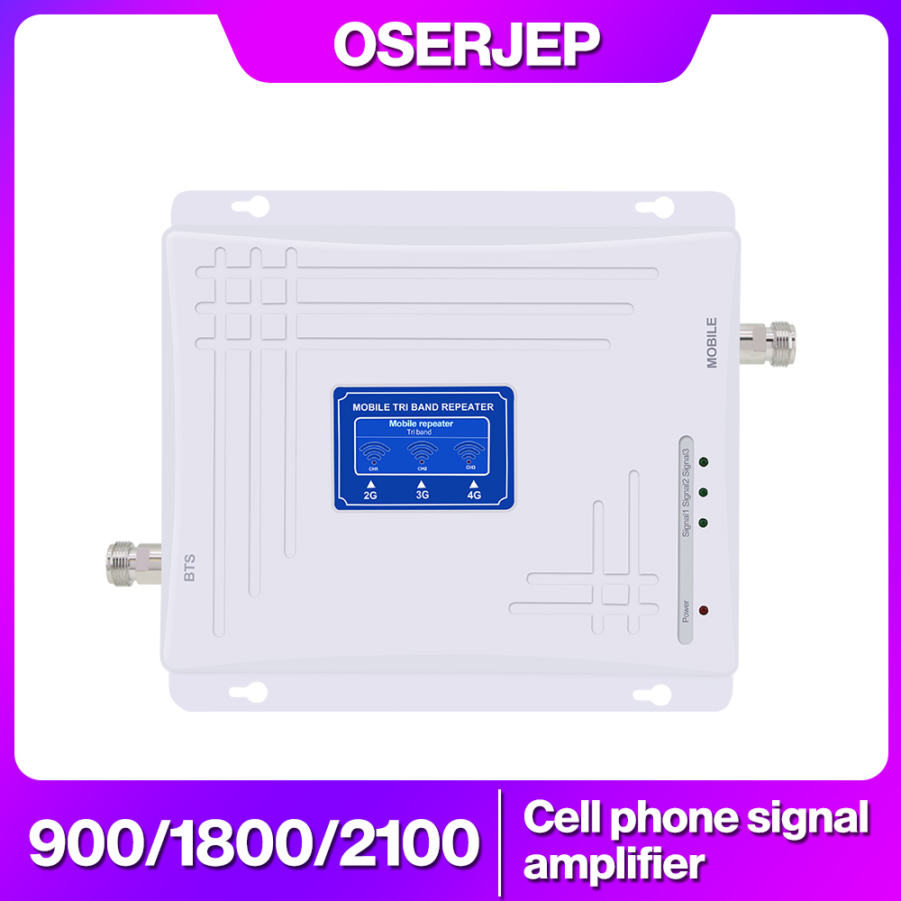 900/1800/2100mhz Tri Band 2g 3g 4g Signal Booster 900MHz 1800MHz 2100MHz GSM WCDMA UMTS LTE Cellular Repeater Triband Amplifier