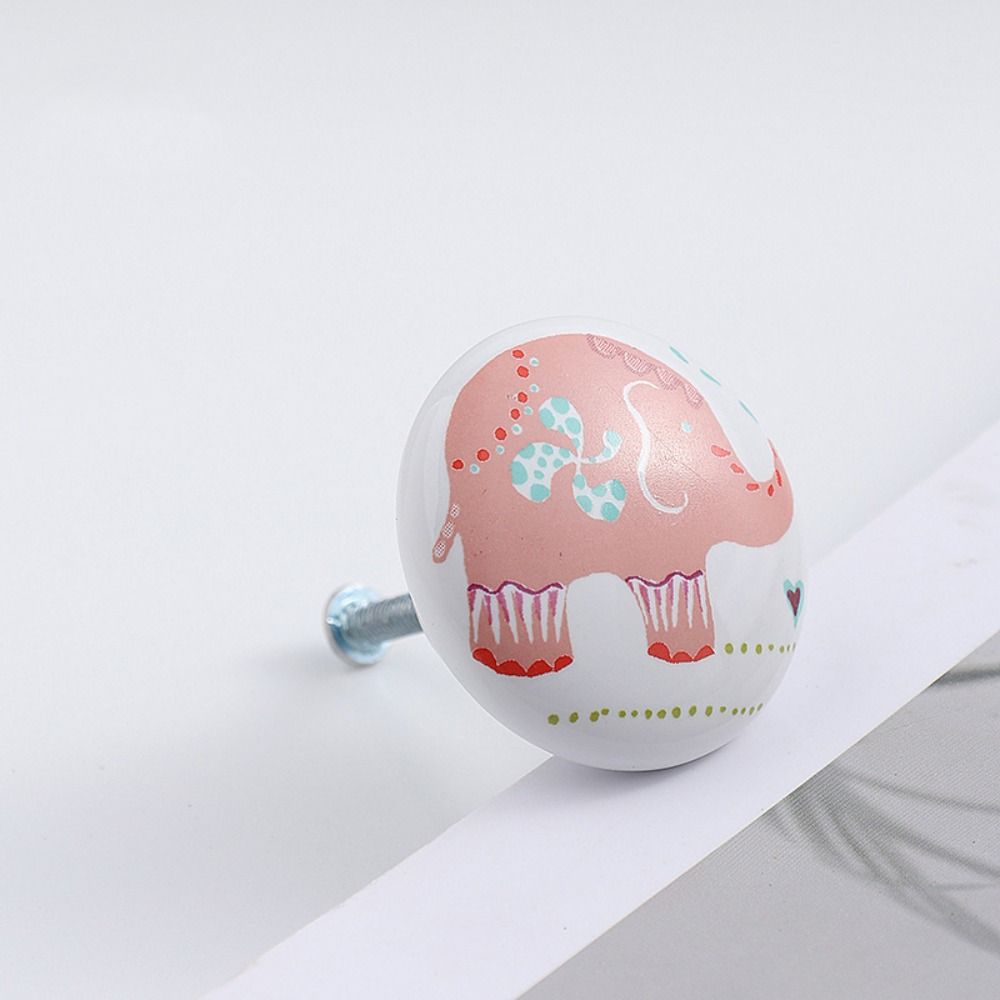 Uchwyty robić szafy ceramiczne klamki robić drzwi szafek okrągłe uchwyty meblowe w kształcie zwierząt dekoracja okna szafki szuflady gałki kuchenne: BIAŁY