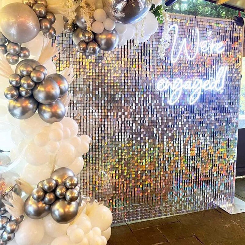 1*2M Glitter Sequin Backdrop Curtain for Wedding Party Decor rose gold Foil Tinsel Curtain Baby Shower Birthday Party Background