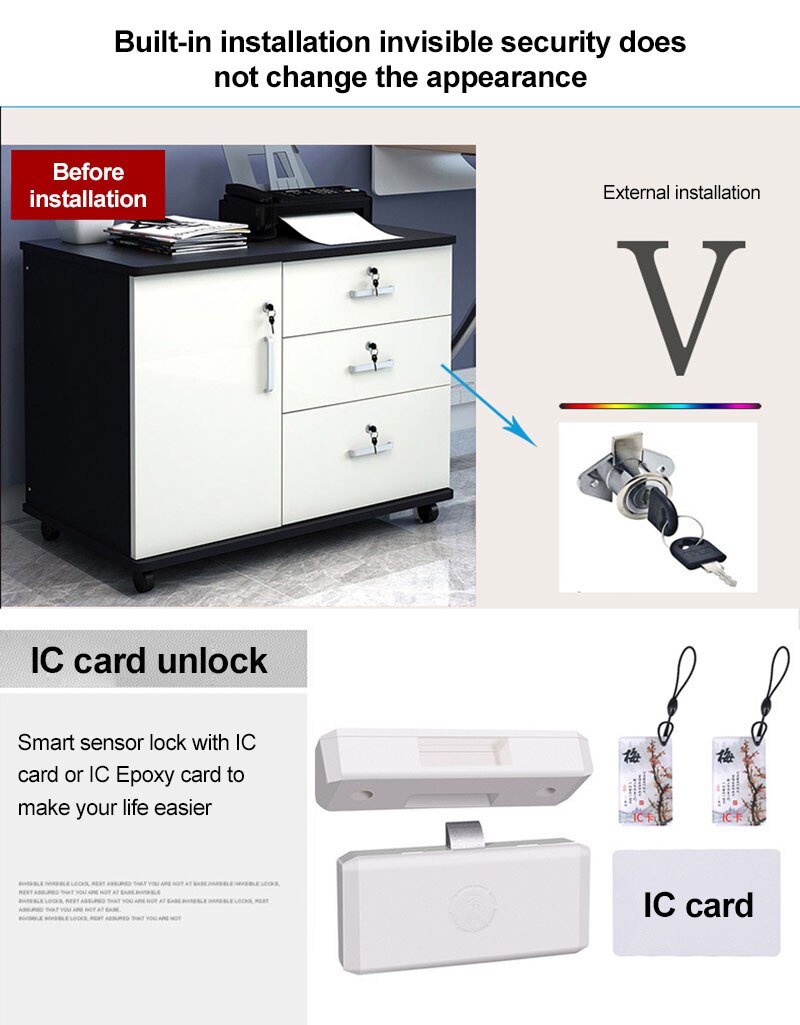 Graffiti APP Smart Drawer Lock Smart Anti-theft Lock Shoe Cabinet File Wardrobe App Remote Control Lock
