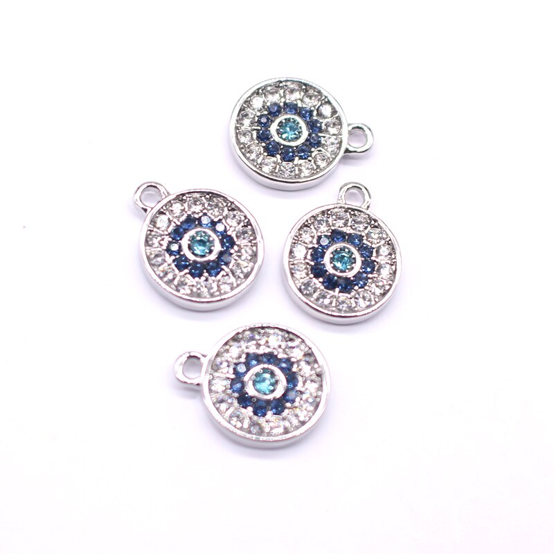 5 Pcs Europese Volledige Rhinestone Evil Eye Armband Earring Charms Connector Bevindingen Moon Star Oorhangers Maken Sieraden Accessoire: 6 yinse yuan