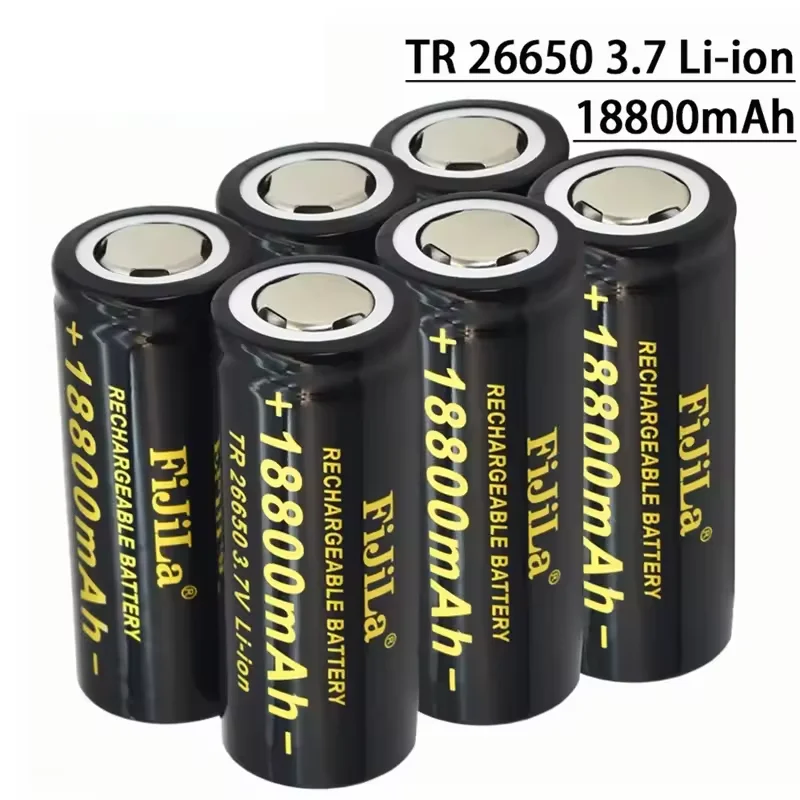 Batteria 26650 originale al 100% di alta qualità Batteria agli ioni di litio da 18800 mAh 3,7 V 50A per torcia LED 26650 + caricabatterie