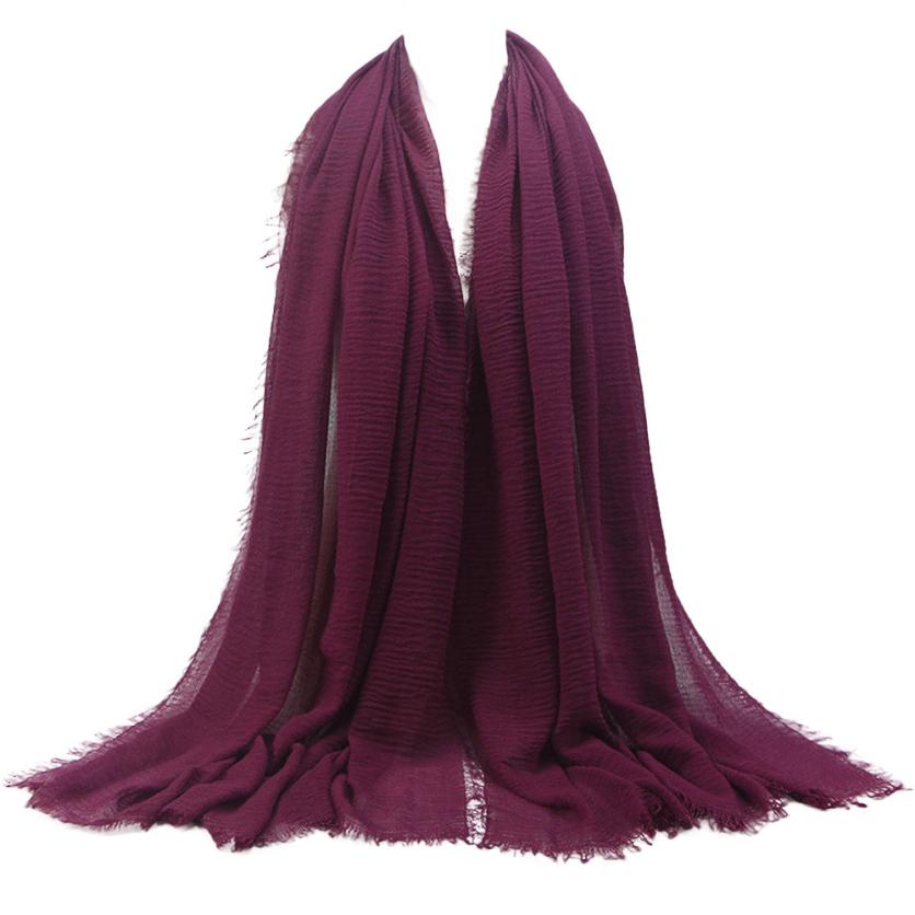 Premium Viscose Maxi Crinkle Cloud Hijab Scarf Shawl Soft Islam Muslim Women Lady Sales #J05: Purple