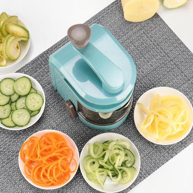 5 in 1 spiralizer grønnsaksskiver med 4 pastakutterblad nudler spaghetti verktøy skiver zucchini maker rotatin  s6 n 3
