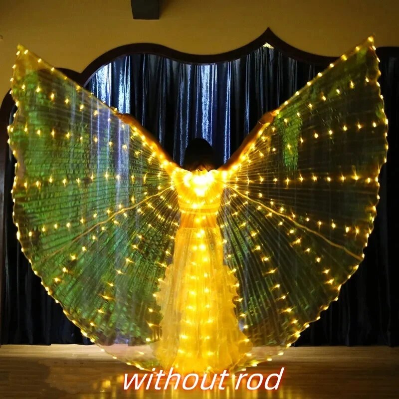 Angelodini LED Wings Adult Children Costume Cape Circus Led Light Luminous Costumes Party Show Led Isis Wings Dancewear