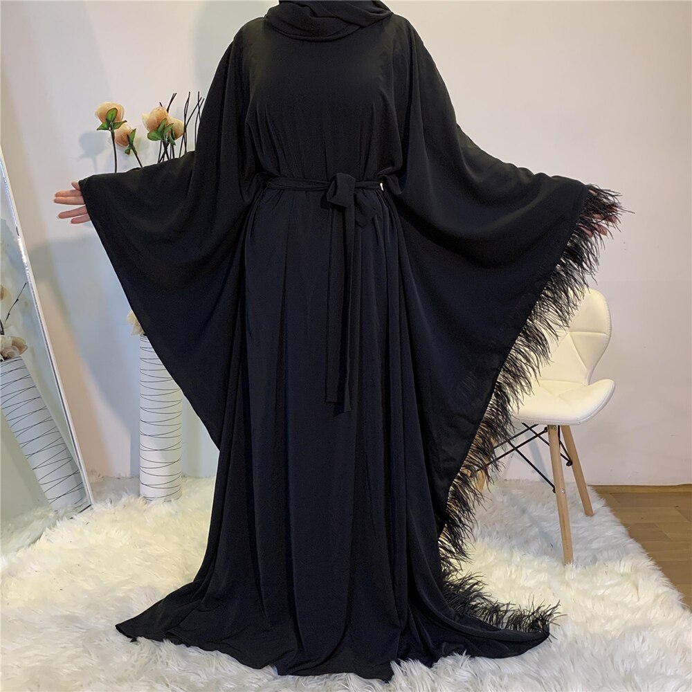 Kjole djellaba femme vestidos kaftan dubai abaya kalkun muslimsk hijab kjole islam tøj kjoler abayas til kvinder caftan: Sort kjole