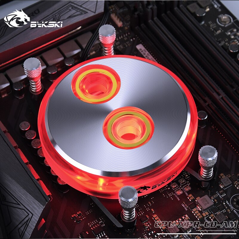 BYKSKI CPU Water Block use for AMD RYZEN3000 Ryzen AM3/AM3+/AM4 TR4 X570 CPU Water Block Copper Radiator Water Cooler