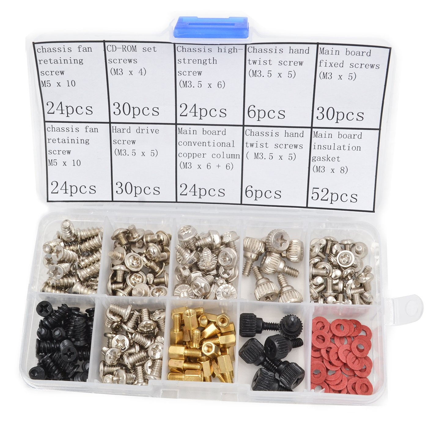 228pcs Personal Computer Screws & Standoffs Set Assortment Kit For Mother Board